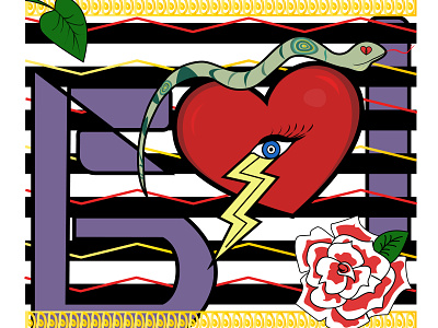 Valentinesss adobe illustrator adobe photoshop artwork colors creativity design eyes heart illustration inspiration rose snake valentines vector