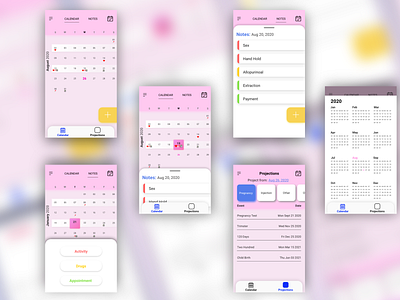 Calendar for Getting Pregnant Help (Client needs) adobe xd adobe xd design adobexd app design designer flat illustration mobile app mobile app design mobile application typography ui ux ui design ux design vector