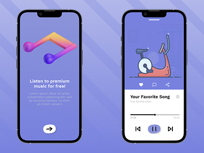 UI idea for musical mobile application adobe xd app application design designer figma graphic design idea illustration minimalistic mobile app mobile app design music typography ui ui design ui ux ui ux design user experience user interface