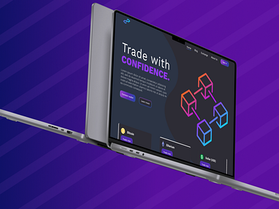 Landing page design idea for a crypto trading website.