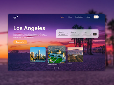 Travel Los Angeles Landing Page Concept