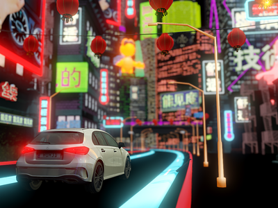 Virtual Asian City 3d 3d art augmented reality car carshow cinema4d concept design realtime realtimerendering rendering show stage unity unity3d virtual reality
