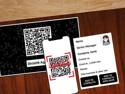 business card - qr code businesscard clean design digital minimal qr code whitespace