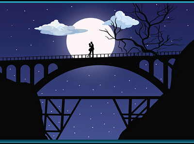 Night scene art design illustration illustrator vector
