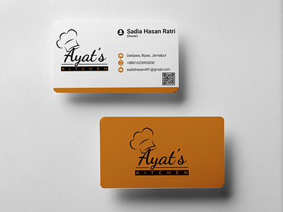 Ayat's Kitchen Business Card branding business card design graphic design illustration illustrator logo minimal typography vector