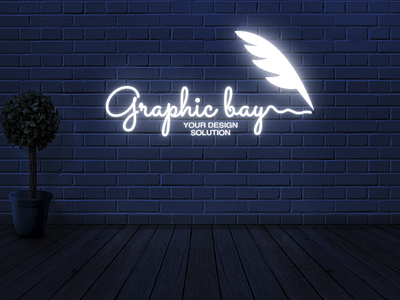 Logo Mockup branding design graphic design illustration illustrator light effect logo logo mockup minimal mockup neon neon light neon light effect sakibul haque typography vector