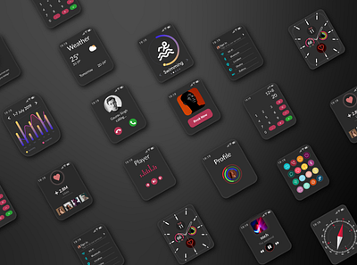 SmartWatch UI app branding design graphic design illustration ui ux vector website