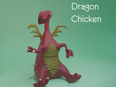 Dragon Chicken 3d blender graphic design modeling