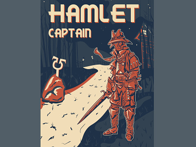 Hamlet Captain art design illustration mtg vector