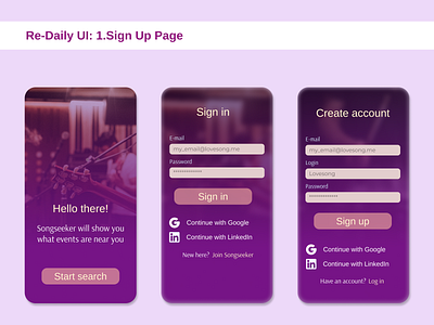 New start DailyUI - Sign Up Page