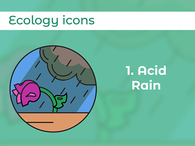 Acid Rain Icon acid rain ecology icon set vector
