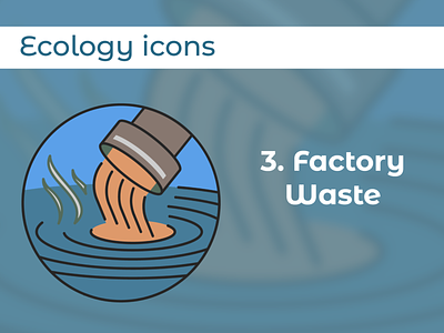 Factory Waste Icon ecology factory icon set vector waste