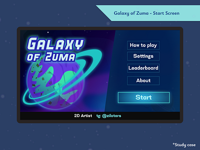 Game Start Screen design figma game vector zuma