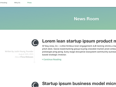 Newsroom Blog bootstrap business dropplets flat design minimal