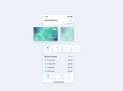 Bank App / Bank Balance app bank app banking design figma homepage menu design ui ux vector