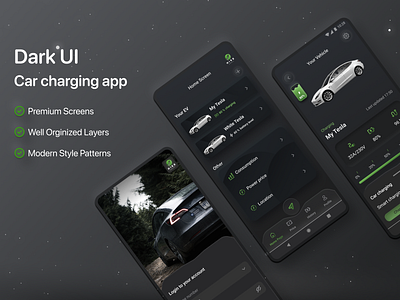 Dark UI | Car charging app