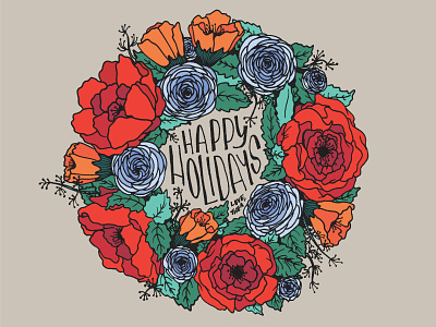 Happy Holidays holiday illustration lettering