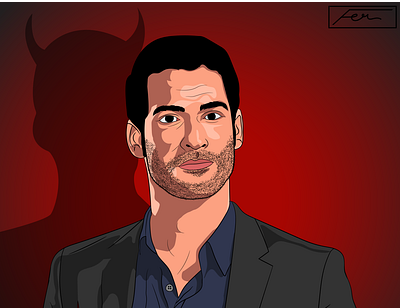 Tom Ellis a.k.a. Lucifer art artboard artwork digital art digitalart illustration illustrator portrait vector vector art vectorart