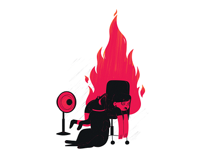 Hot summer 🔥 character design digital dog fan friends friendship girl hot illustration red summer sweat