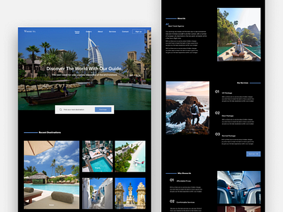 home page for a travel agency