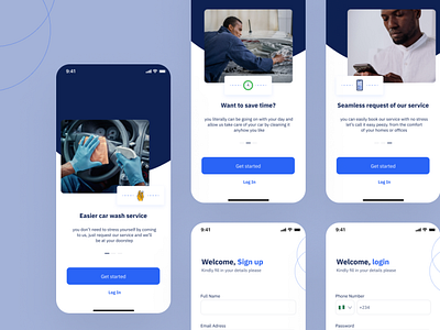 work in project for a car wash service app carwashapp design figma ui ux