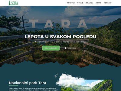 Nacional Park Tara Serbia Landing page concept