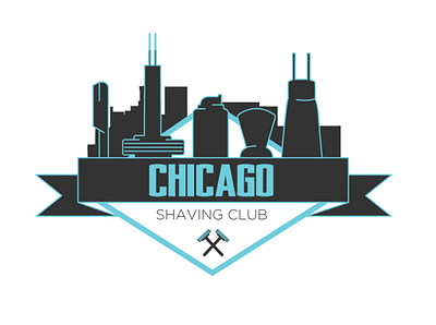 Chicago Shaving Club branding design flat illustrator logo minimal website