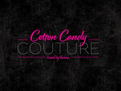 Cotton Candy Couture - Kissed by Karma branding design flat graphic illustration illustrator logo minimal typography vector