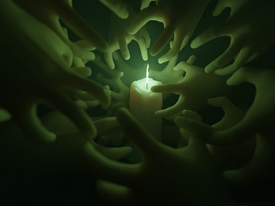 Hands with candle render