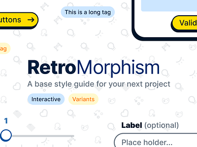 RetroMorphism 🙃 component design figma icon set retro style guide styleguide ui kit