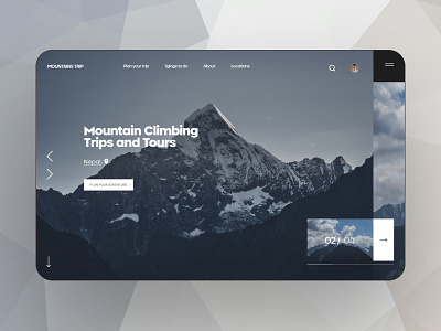 Mountains trip design ui ux web