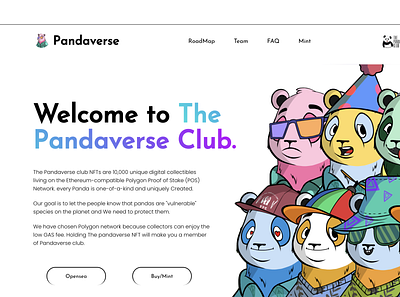 The Pandaverse Club css css html5 javascript html illustration javascript pngs react ui ui design ux ux design