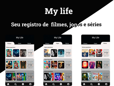 App My Life - filmes, jogos e séries figma games mobile moovie