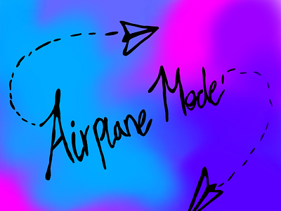 Airplane Mode black blue design digital drawing dribbble ibis illustration pink poster print purple