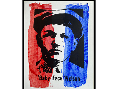 "Baby Face" Nelson acrylic baby face colorful mug shot
