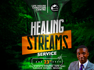 healing stream service e-flyer christian church branding church design church logo church marketing flyer design programme service