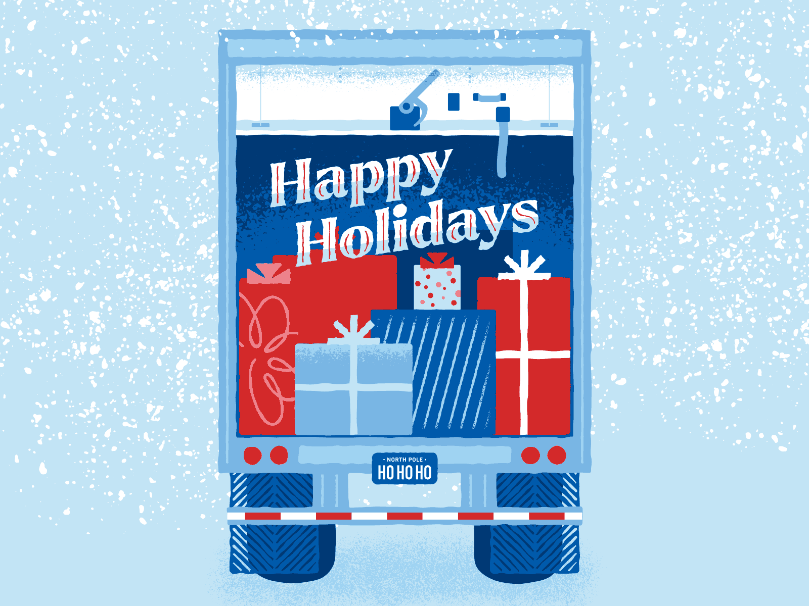 Holiday Haul christmas gifts holidays illustration semi truck trailer truck
