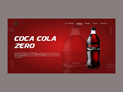 Coca Cola Zero Web UI..