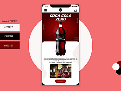 Mobile version of the previous UI Coca Cola Zero ui uidesign xd adobexd