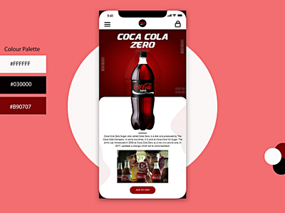 Mobile version of the previous UI Coca Cola Zero