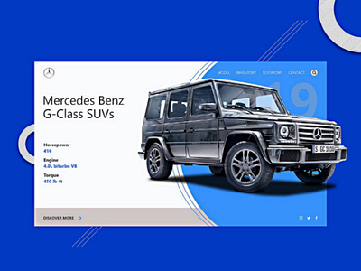 BENZ G-Class SUVs Landing Page (Hero Section) ui userexperience