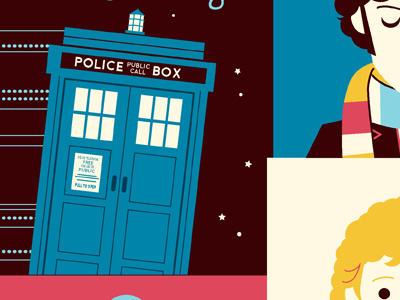 Who doctor illustration screenprint tardis timelord