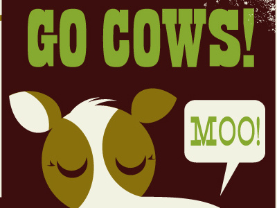 Moo! beats cattle cow herding poster screenprint sure
