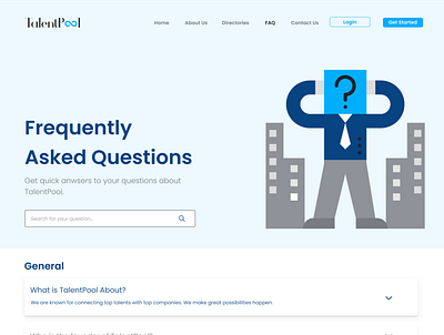 TalentPool FAQ page design faq faq page ui design website design