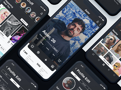 Scruff - Dating App Redesign Concept app redesign black and white dark ui dating app gay redesign concept ui ui ux