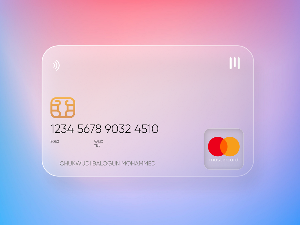 mastercard glass debit card design by Joshua Lawrence on Dribbble