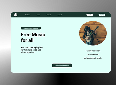 Music Website design logo minimal typography ui ux web website