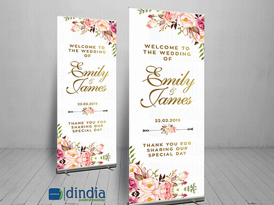 wedding roll up banner / pull up banner / standee /signage