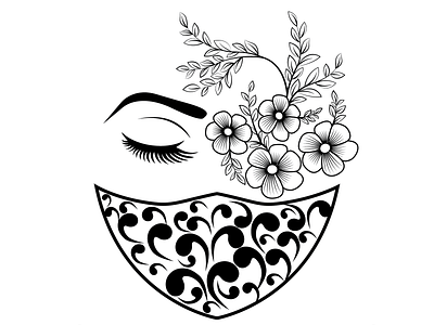 Eye in line art style with flowers creative design design graphic design illustration logo tatt ui vector