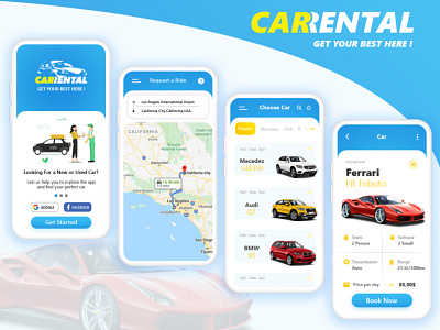 Car Rental Mobile App car app car rental app mobile app design ui design uiux design